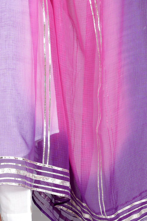 Kota Doria Dupatta With Gota Patti Embroidery